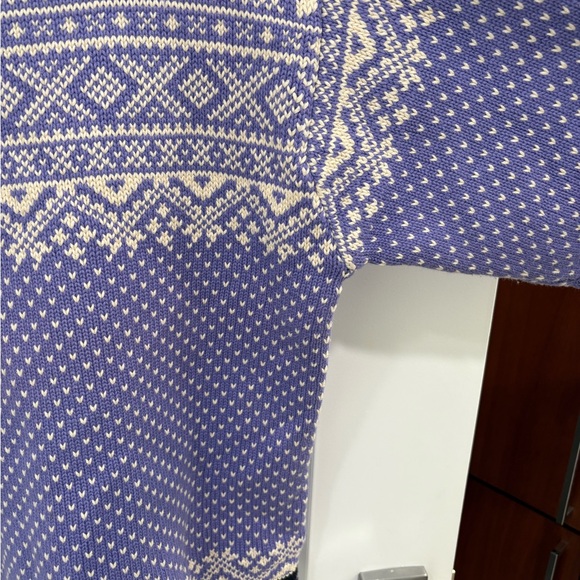 LL Bean Vintage Cotton Fair Isle Knit Sweater Size Large - Picture 10 of 12